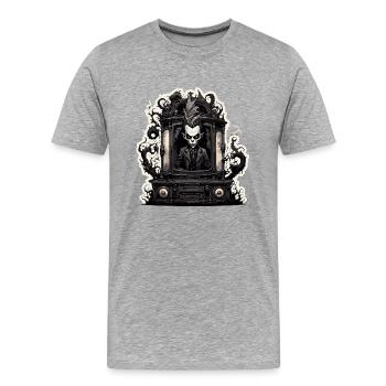 TV / Télévision / Analogique / Tube TV / Rétro - T-shirt bio Premium Homme - gris chiné - Devant - Damien (186cm)