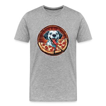 Pizza / Fast Food / Italienisch / Margherita - Männer Premium Bio T-Shirt - Grau meliert - Vorne - Damien (186cm)