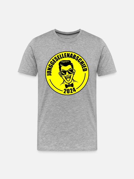 Junggesellenabschied 2024 - Männer Premium Bio T-Shirt - Grau meliert