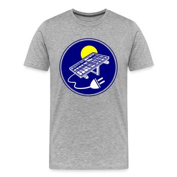 Solar Energie Photovoltaik Anlage Symbol - Männer Premium Bio T-Shirt - Grau meliert - Vorne - Damien (186cm)