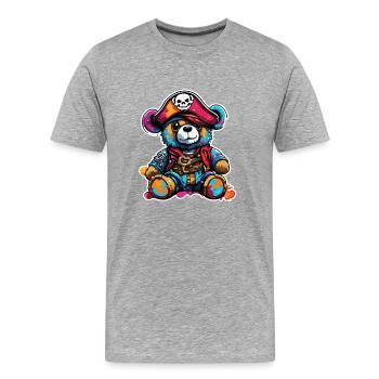 Teddybär / Kuscheltier / Stofftier / Geschenkidee - Männer Premium Bio T-Shirt - Grau meliert - Vorne - Damien (186cm)