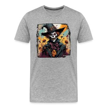 Scarecrow / Harvest Worker / Corn Field / Field - Men's Premium Organic T-Shirt - heather grey - Front - Damien (186cm)