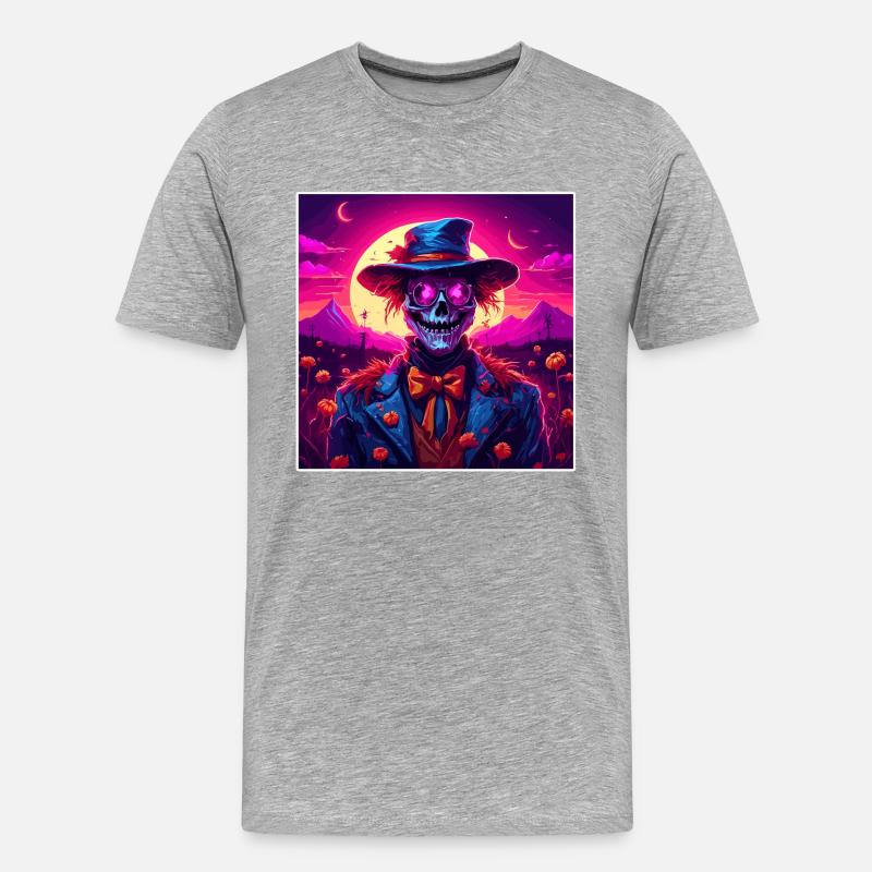 Vogelscheuche / Erntehelfer / Maisfeld / Feld - Männer Premium Bio T-Shirt - Grau meliert