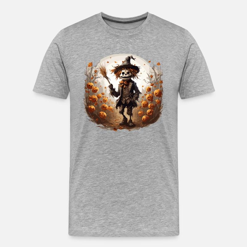 Vogelscheuche / Erntehelfer / Maisfeld / Feld - Männer Premium Bio T-Shirt - Grau meliert