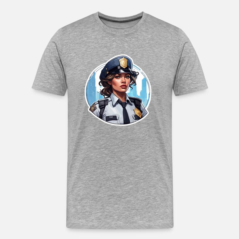 Polizei / Einsatz / Beruf / Job / Einsatzkräfte - Männer Premium Bio T-Shirt - Grau meliert