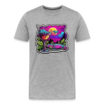 Abstract / Cocktail / Sunset / Food / - Men's Premium Organic T-Shirt - heather grey - Front - Damien (186cm)