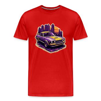 Car / Vehicle / Passenger Car / Mobile / Old Timer / Driving - Men's Premium Organic T-Shirt - red - Front - Damien (186cm)