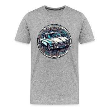 Auto / Fahrzeug / PKW / Mobil / Old Timer / fahren - Männer Premium Bio T-Shirt - Grau meliert - Vorne - Damien (186cm)