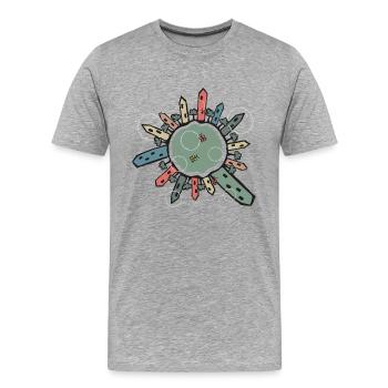 Planet A - Men's Premium Organic T-Shirt - heather grey - Front - Damien (186cm)