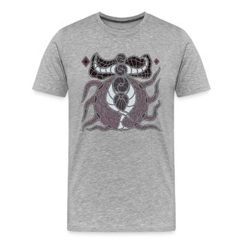 Anarchie der Energie. Chaos bestimmt Harmonie. - Männer Premium Bio T-Shirt - Grau meliert - Vorne - Damien (186cm)