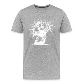 Lustiger schräger verrückter Vogel - Männer Premium Bio T-Shirt - Grau meliert - Vorne - Damien (186cm)