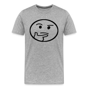 , emoji, réfléchi - T-shirt bio Premium Homme - gris chiné - Devant - Damien (186cm)