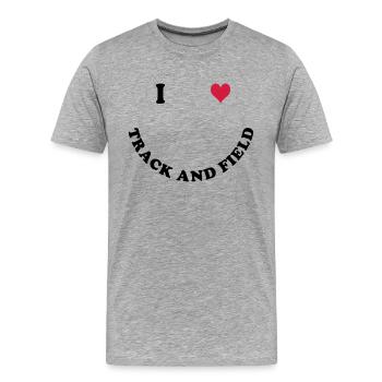 Leichtathletik - Männer Premium Bio T-Shirt - Grau meliert - Vorne - Damien (186cm)