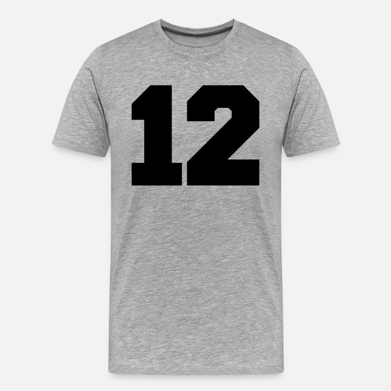 12 - Männer Premium Bio T-Shirt - Grau meliert