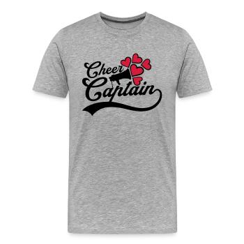 Cheer cheering On Cheer Captain Megafon - Men's Premium Organic T-Shirt - heather grey - Front - Damien (186cm)