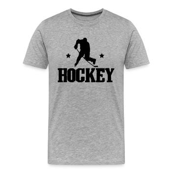 Hockey - T-shirt bio Premium Homme - gris chiné - Devant - Damien (186cm)