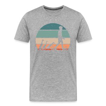 Laufenten indische Laufente Meme - Männer Premium Bio T-Shirt - Grau meliert - Vorne - Damien (186cm)