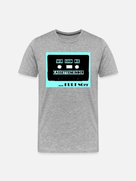 Wir sind die Kassettenkinder - hellblau - Männer Premium Bio T-Shirt - Grau meliert