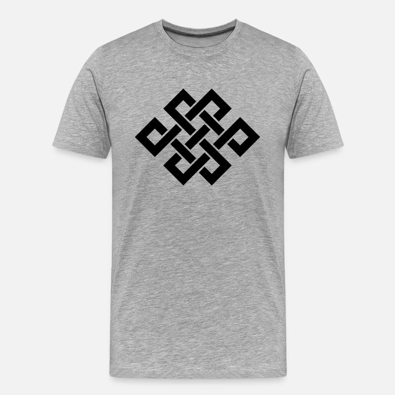 Buddahknot / Endlessknot - Männer Premium Bio T-Shirt - Grau meliert