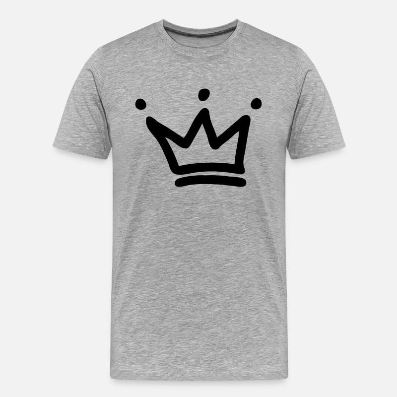 krone kronen crown - Männer Premium Bio T-Shirt - Grau meliert