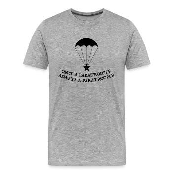paratrooper veteran - Men's Premium Organic T-Shirt - heather grey - Front - Damien (186cm)