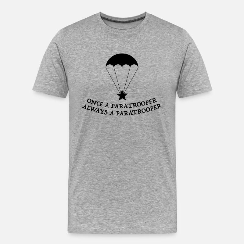 paratrooper fallschirmjager - Männer Premium Bio T-Shirt - Grau meliert