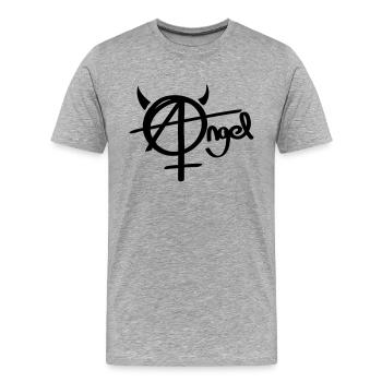 Anarchie ange et démon - T-shirt bio Premium Homme - gris chiné - Devant - Damien (186cm)