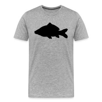 Karpfen - Männer Premium Bio T-Shirt - Grau meliert - Vorne - Damien (186cm)