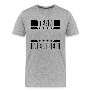 member team crew friends party celebrate member ver - Men's Premium Organic T-Shirt - heather grey - Front - Damien (186cm)