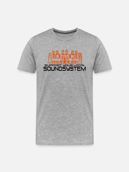 support your local soundsystem - Men's Premium Organic T-Shirt - heather grey