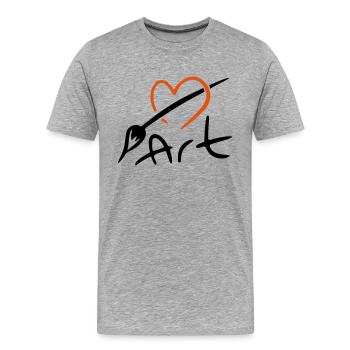 liebe Kunst modernes Design - Männer Premium Bio T-Shirt - Grau meliert - Vorne - Damien (186cm)