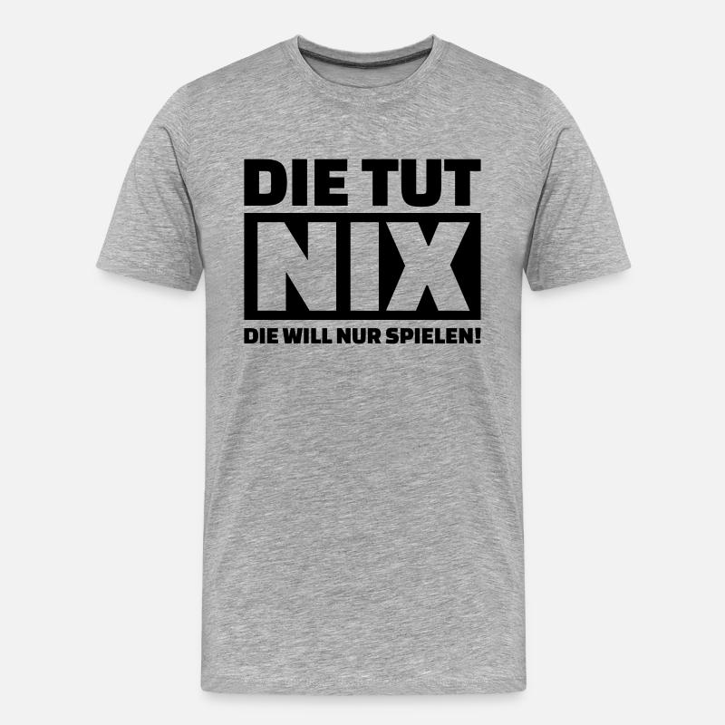 Die tut nix - Männer Premium Bio T-Shirt - Grau meliert