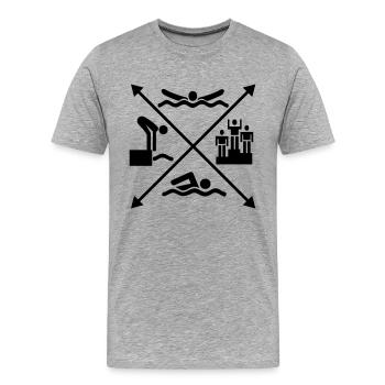 nager - T-shirt bio Premium Homme - gris chiné - Devant - Damien (186cm)