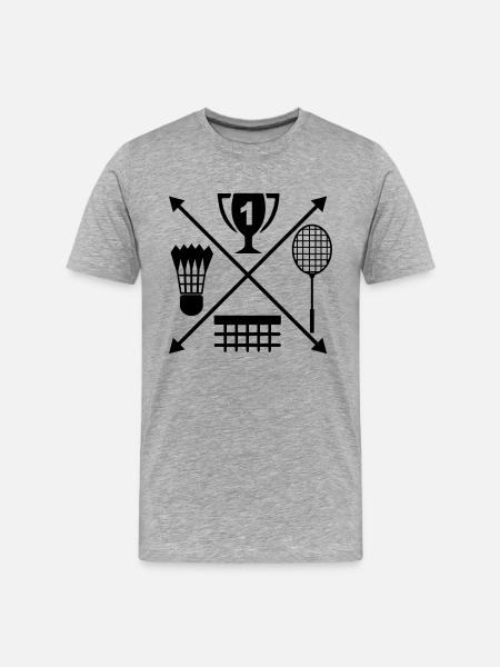 badminton - Men's Premium Organic T-Shirt - heather grey