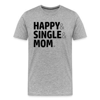 Logo Single Mom - Men's Premium Organic T-Shirt - heather grey - Front - Damien (186cm)