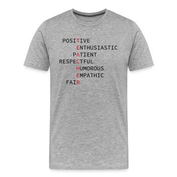 Lehrer - Männer Premium Bio T-Shirt - Grau meliert - Vorne - Damien (186cm)