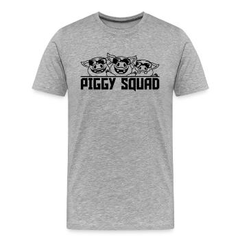 Freunde Schweine Piggy Squad - Männer Premium Bio T-Shirt - Grau meliert - Vorne - Damien (186cm)