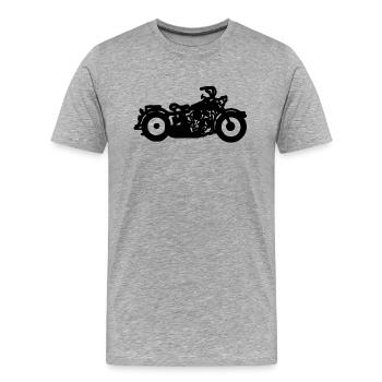 moto - T-shirt bio Premium Homme - gris chiné - Devant - Damien (186cm)