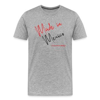 Fabriqué au Mexique. Fabriqué au Mexique - T-shirt bio Premium Homme - gris chiné - Devant - Damien (186cm)