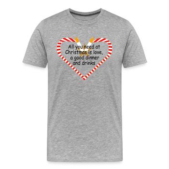 Devise de Noël - T-shirt bio Premium Homme - gris chiné - Devant - Damien (186cm)