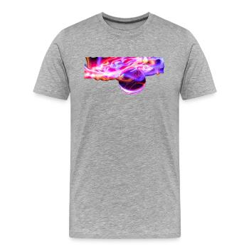 Boule de cristal dans le jeu de lumières - T-shirt bio Premium Homme - gris chiné - Devant - Damien (186cm)
