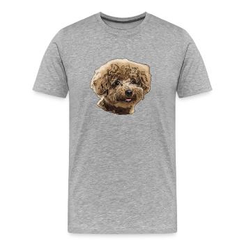 Caniche - T-shirt bio Premium Homme - gris chiné - Devant - Damien (186cm)