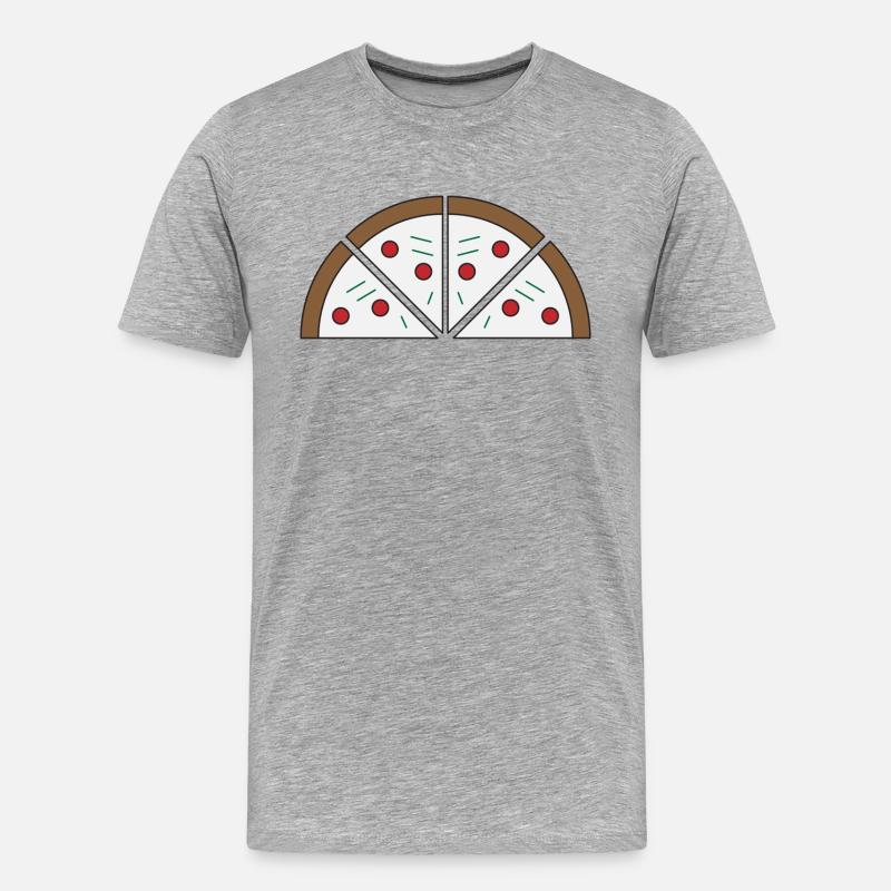 Bild von einer Pizza - Männer Premium Bio T-Shirt - Grau meliert