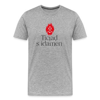 AMAZIGH Proverbe - T-shirt bio Premium Homme - gris chiné - Devant - Damien (186cm)