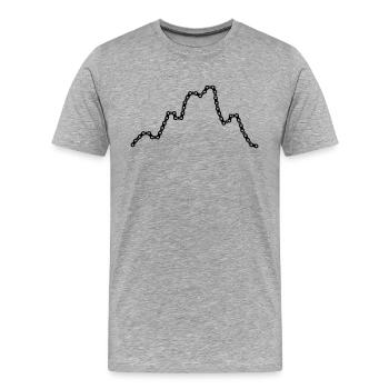 Cycling Bikelife Cyclist Roadcycling Uphill Climb - Men's Premium Organic T-Shirt - heather grey - Front - Damien (186cm)