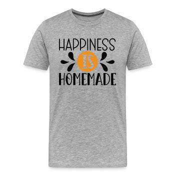 Design Happiness is homemade - T-shirt bio Premium Homme - gris chiné - Devant - Damien (186cm)