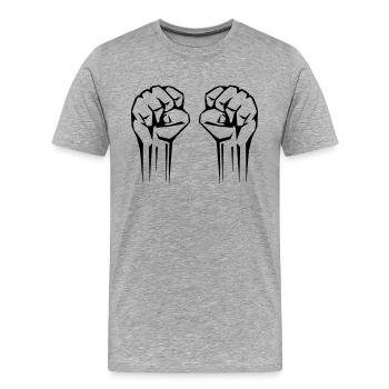 faust 02 - Männer Premium Bio T-Shirt - Grau meliert - Vorne - Damien (186cm)