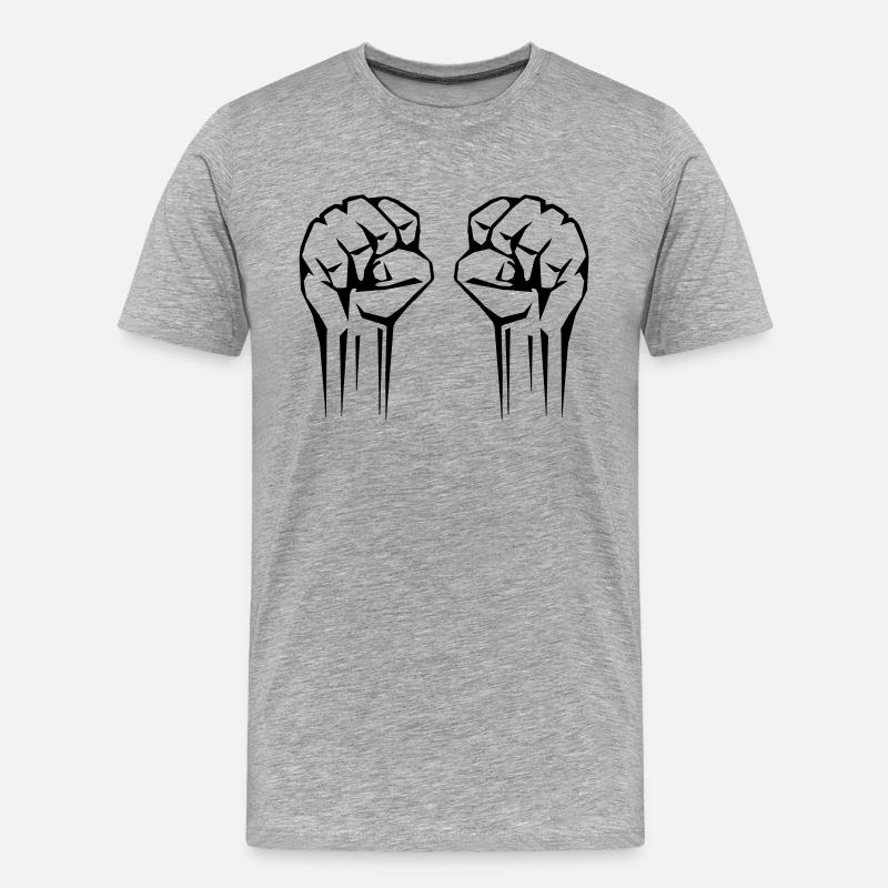 faust 02 - Männer Premium Bio T-Shirt - Grau meliert