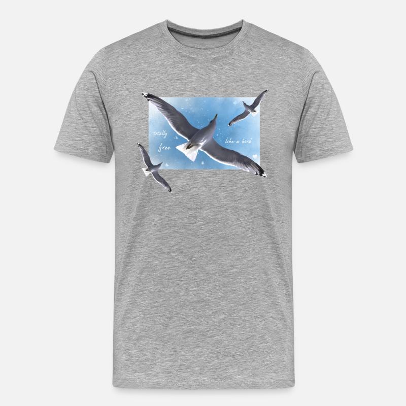 frei sein wie ein Vogel - Männer Premium Bio T-Shirt - Grau meliert
