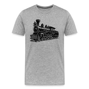 lokomotive zug - Männer Premium Bio T-Shirt - Grau meliert - Vorne - Damien (186cm)